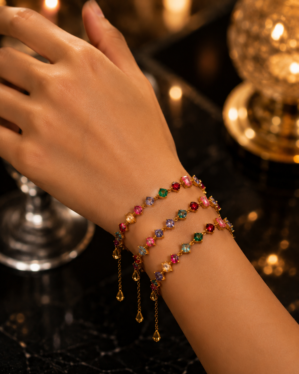 Aurora Gemstone Charm Bracelet