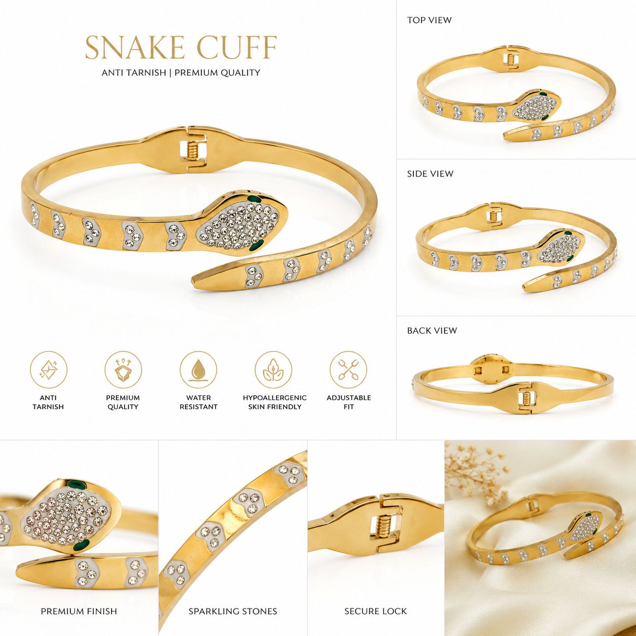 Serpentina Luxe Cuff Bracelet
