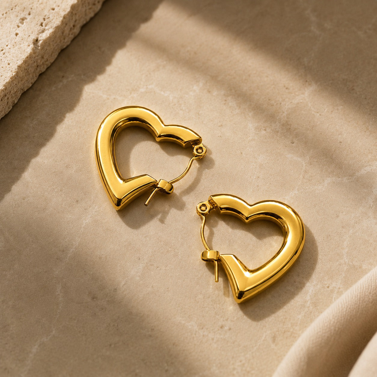 Amora Heart Hoop Earrings
