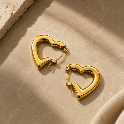 Amora Heart Hoop Earrings