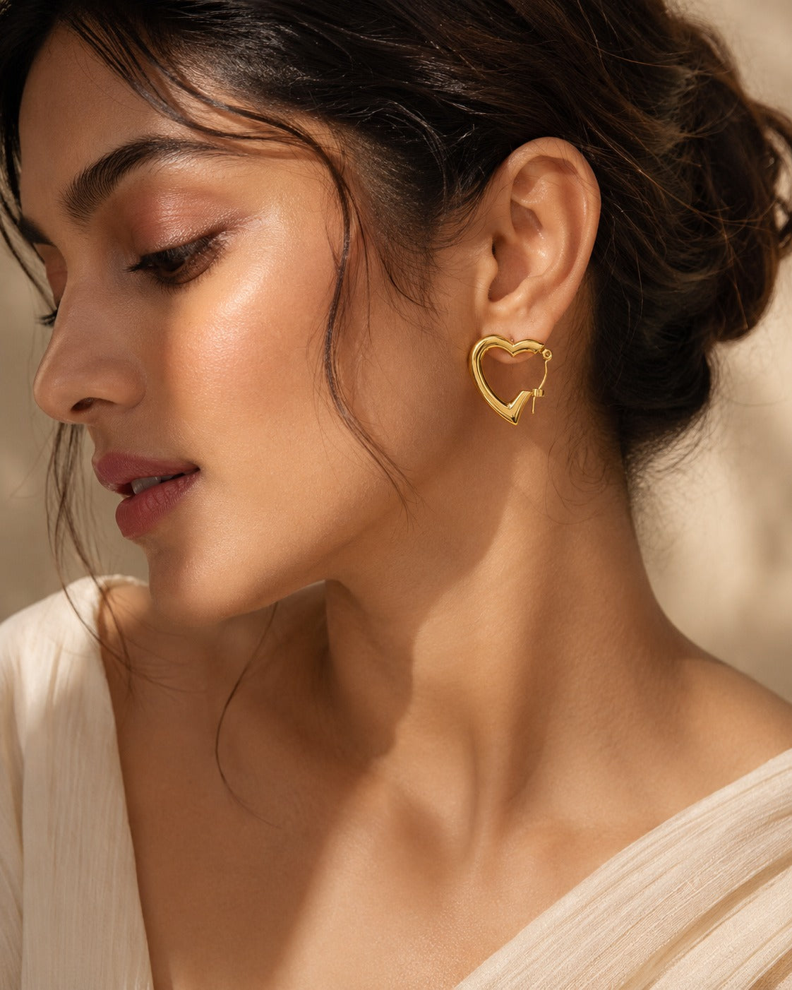 Amora Heart Hoop Earrings