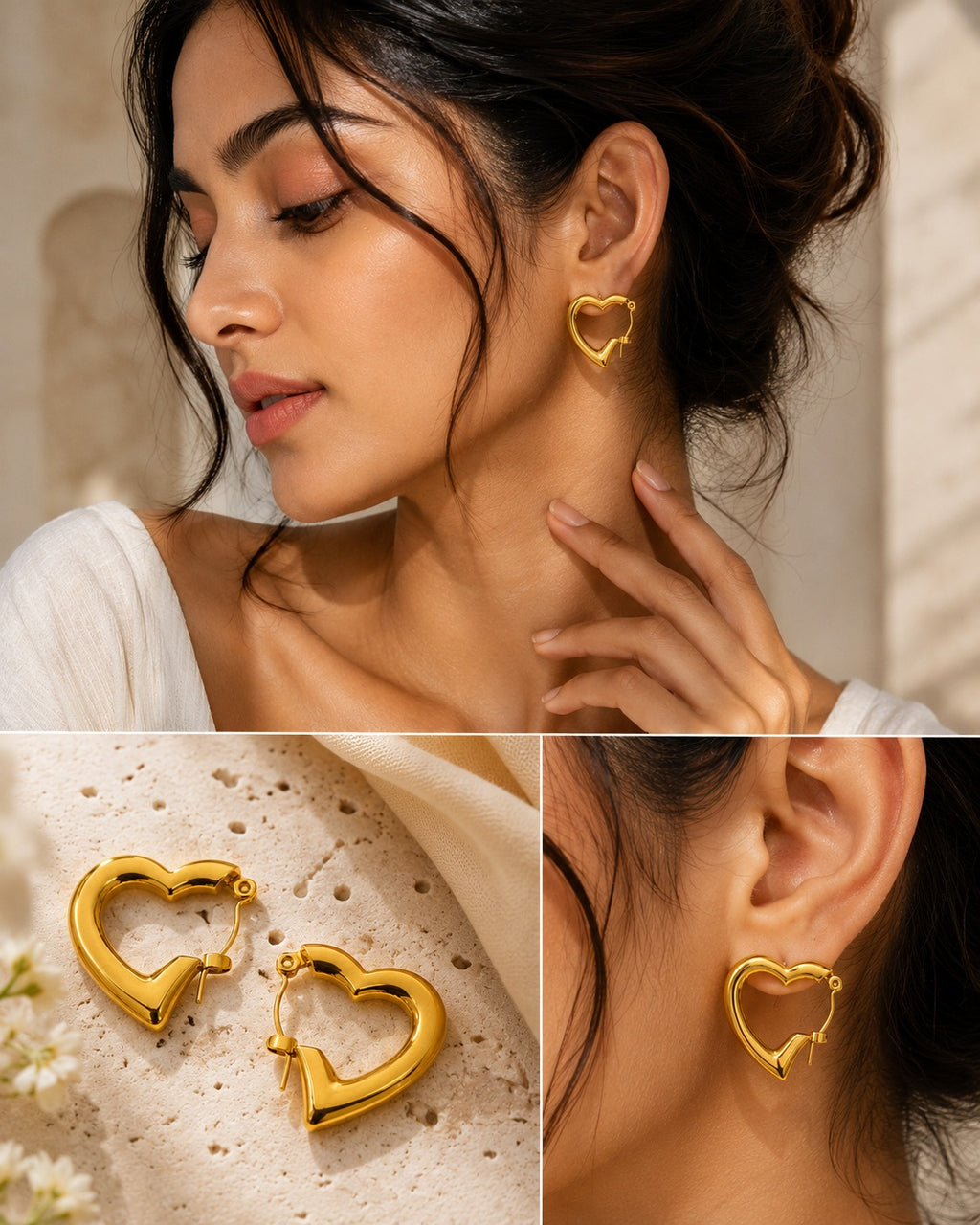 Amora Heart Hoop Earrings