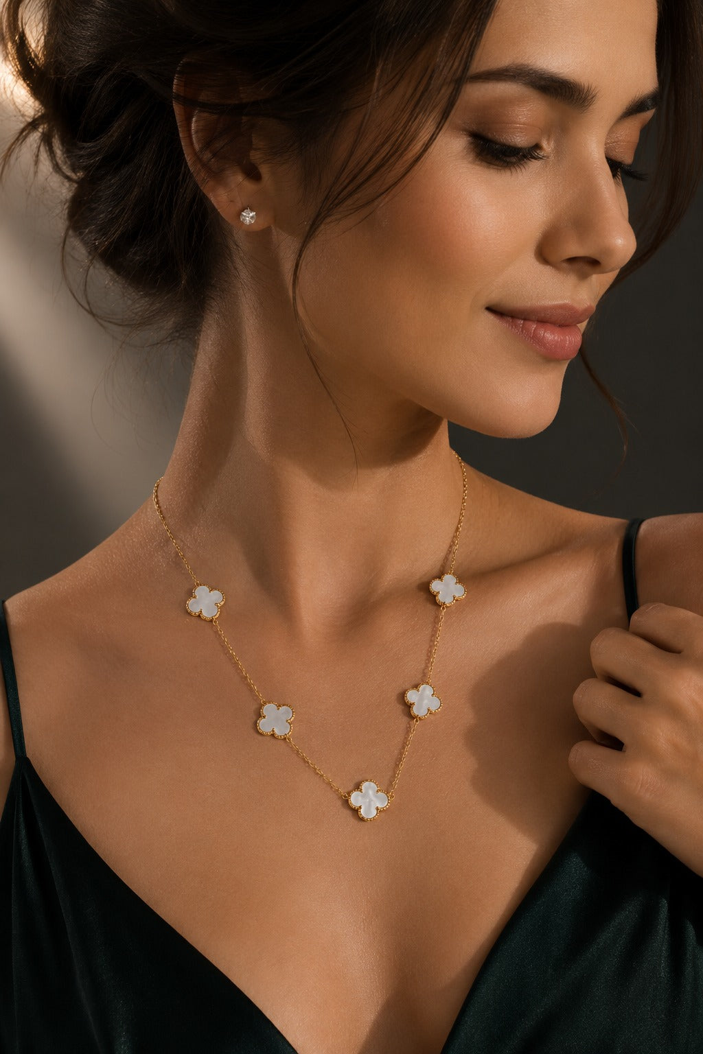 Pearl Clover Charm Bracelet