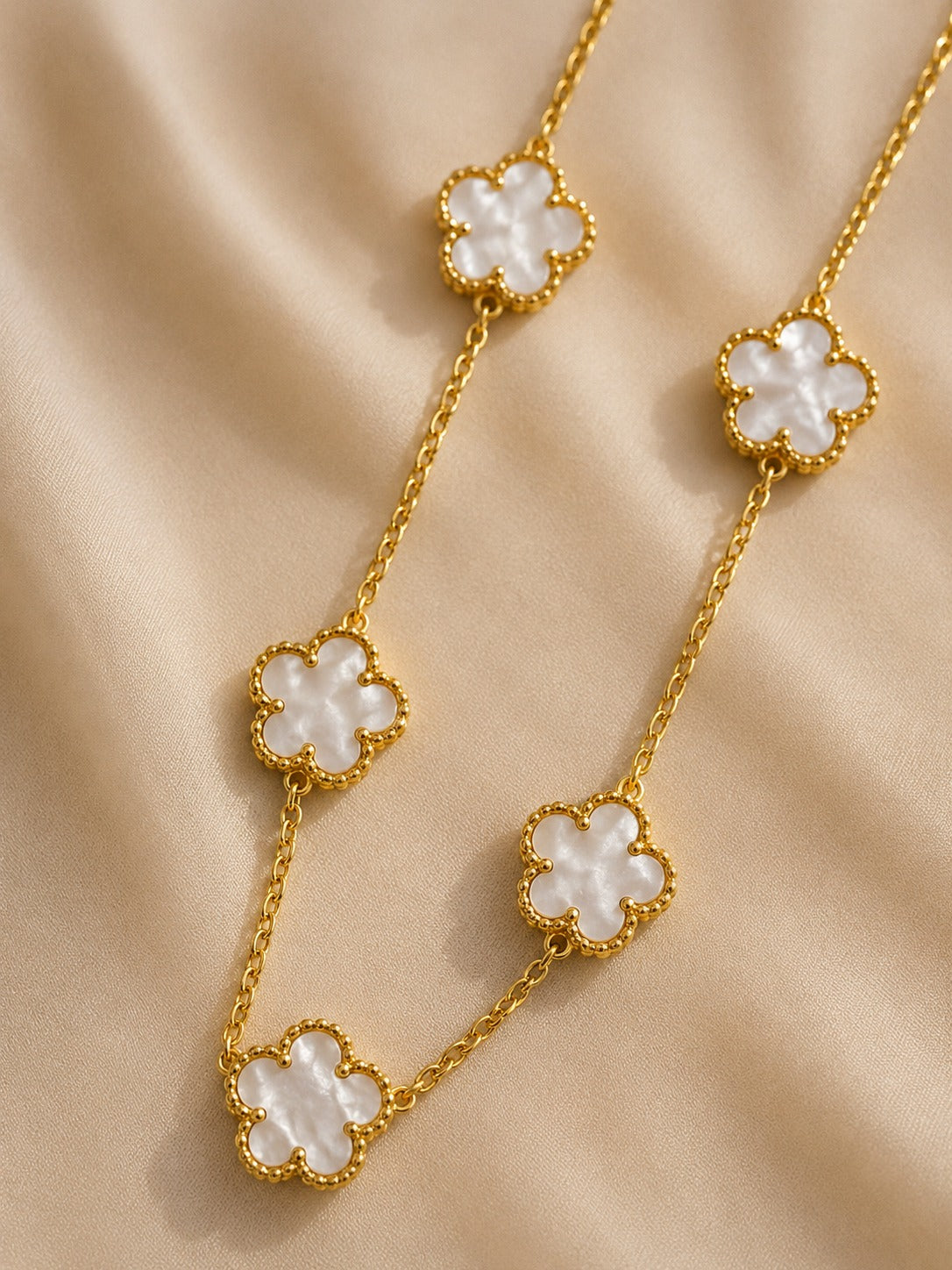 Pearl Clover Charm Bracelet