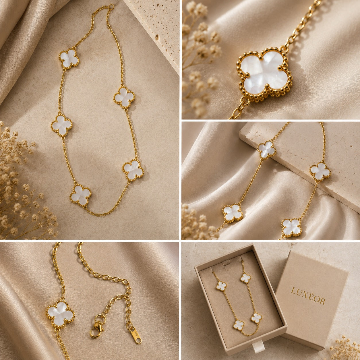 Pearl Clover Charm Bracelet