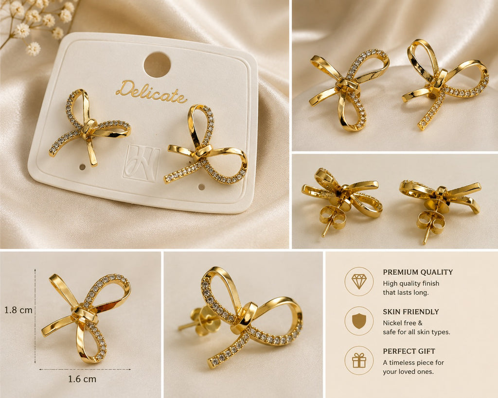 Luxe Bow Studs Earrings